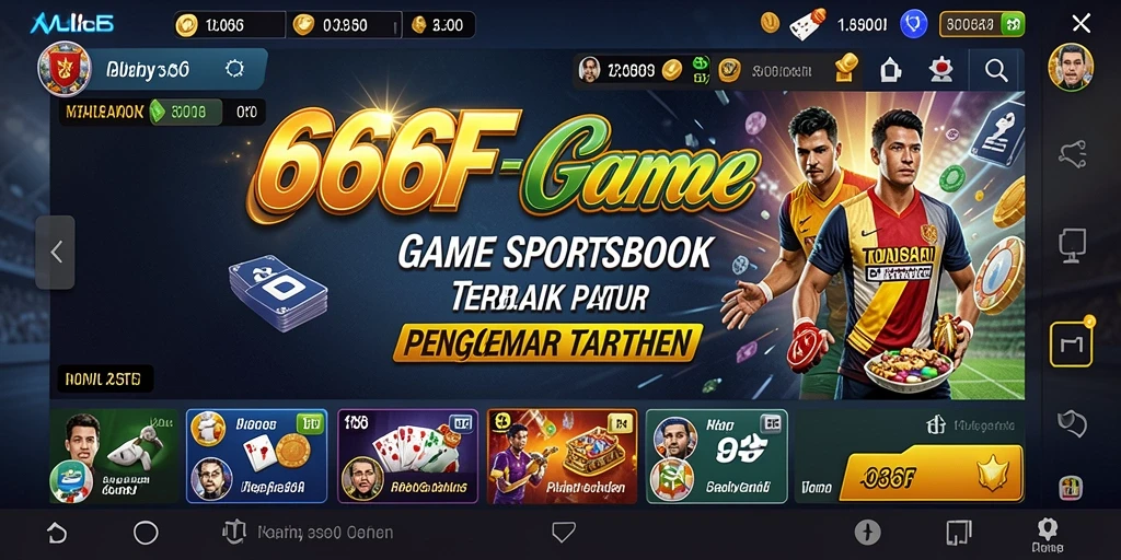 Tampilan menarik dalam aplikasi 666F saat melakukan taruhan olahraga.
