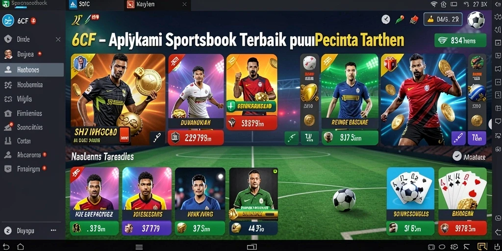 Pengguna menikmati gameplay Sportsbook di aplikasi 6CF yang interaktif.