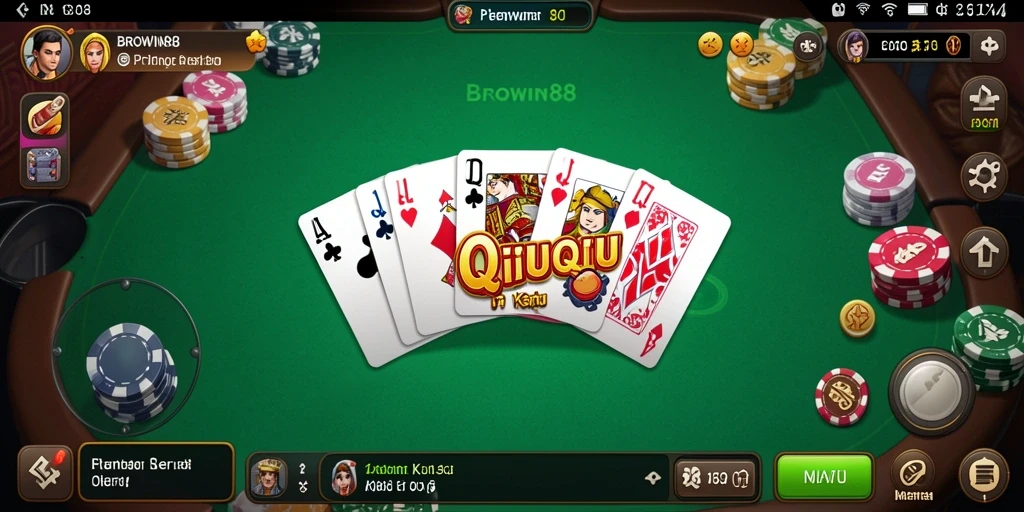 Screenshot BROWIN88 menampilkan aksi seru permainan QiuQiu.
