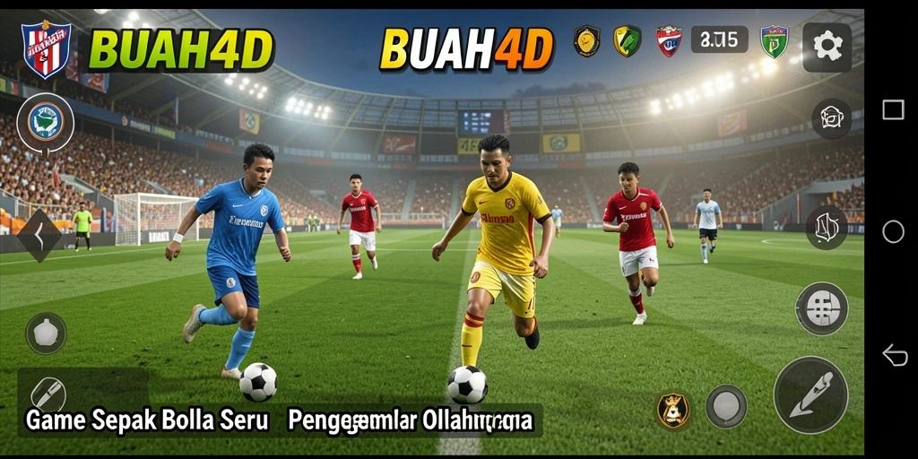 Tampilan permainan seru dalam aksi pertandingan sepak bola.