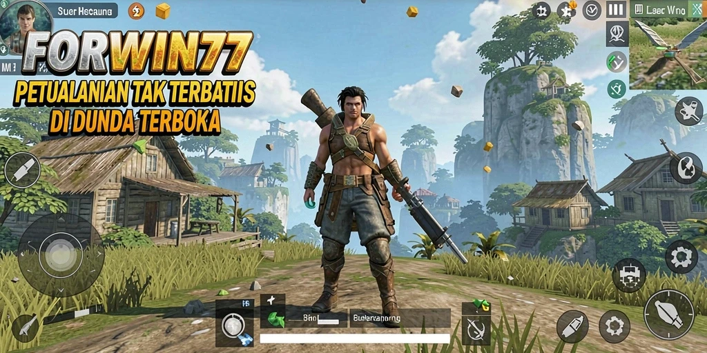 Screenshot FORWIN77 menampilkan pemandangan menakjubkan dalam gameplay Open World.