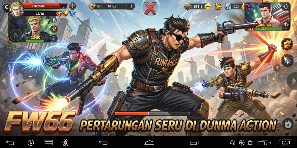 Tangkapan layar gameplay FW66 menampilkan pertarungan seru dan grafis memukau.