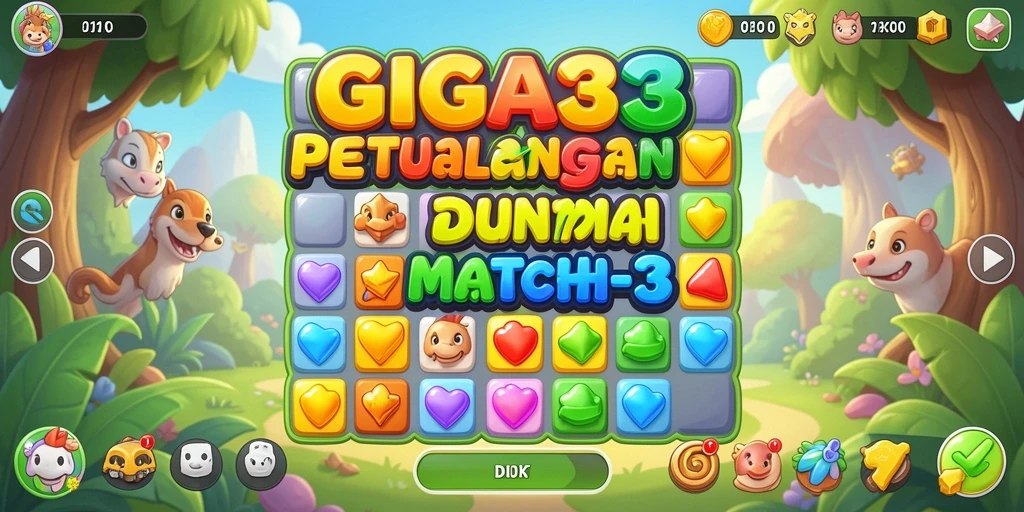 Tangkapan layar GIGA33 menunjukkan aksi seru dalam gameplay Match-3.