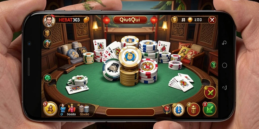 Tampilan gameplay seru di HEBAT303 dengan suasana kompetisi QiuQiu.