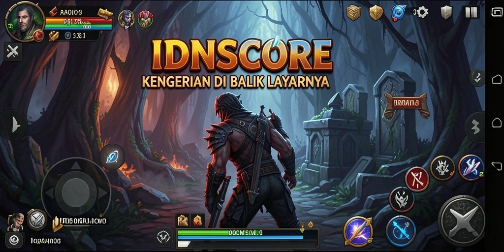 Screenshot IDNSCORE menampilkan suasana mencekam dengan efek visual yang menakutkan.