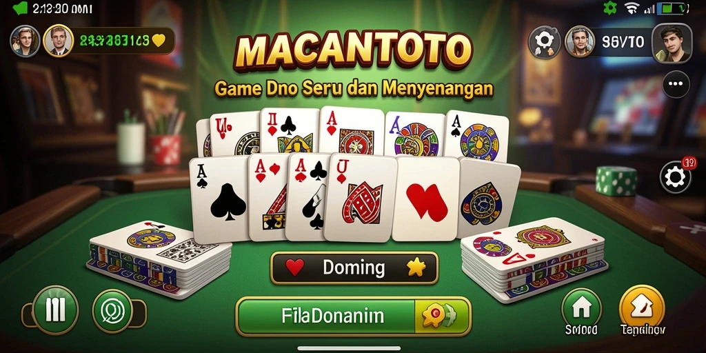Tampilan gameplay seru dalam game Domino MACANTOTO.