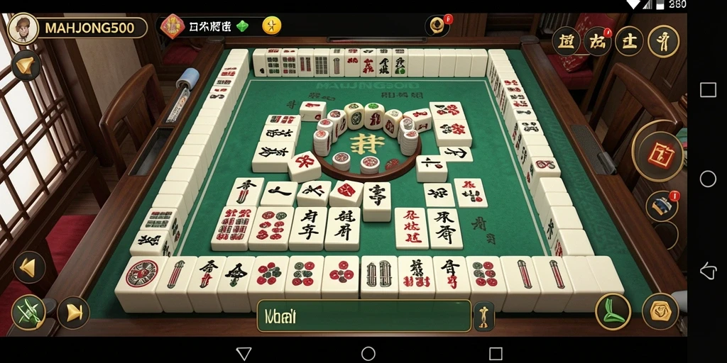 Tampilan gameplay seru dalam MAHJONG500 dengan grafis yang menawan.