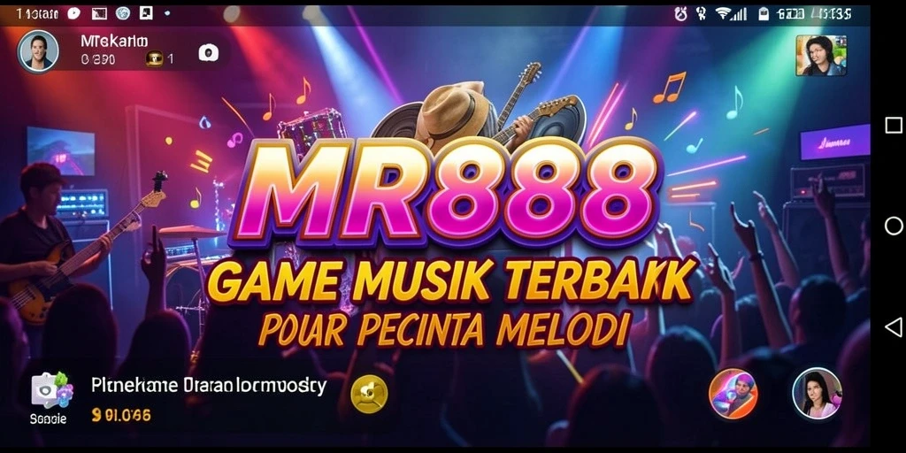 Tampilan gameplay MR888 yang menampilkan interaksi musik si pengguna.
