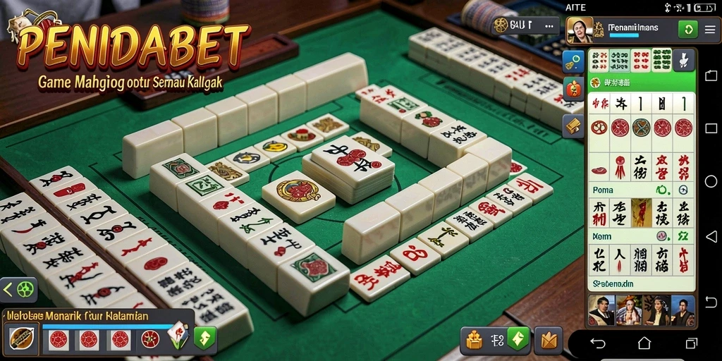 Tampilan gameplay menarik dari PENIDABET dengan desain Mahjong yang indah.