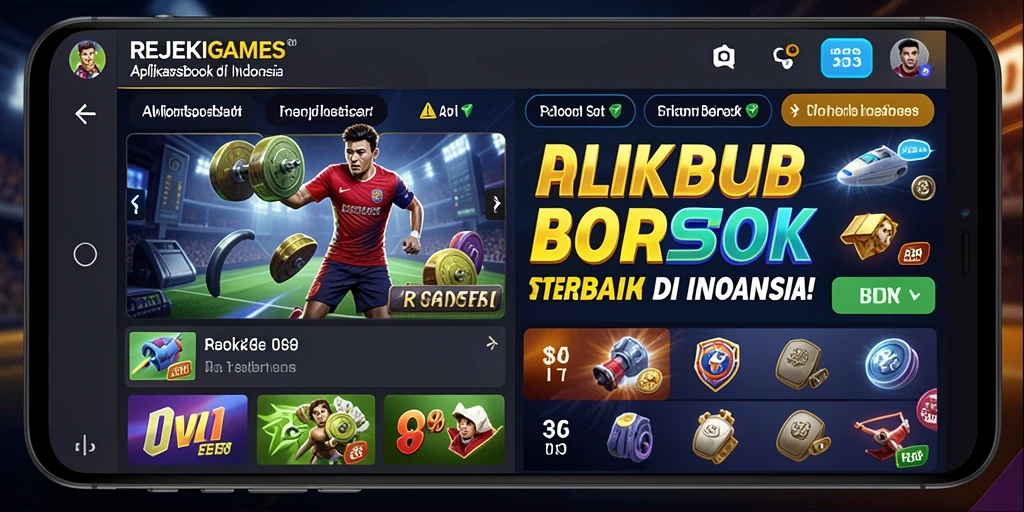Tampilan antarmuka utama REJEKIGAMES dengan fitur taruhan olahraga.