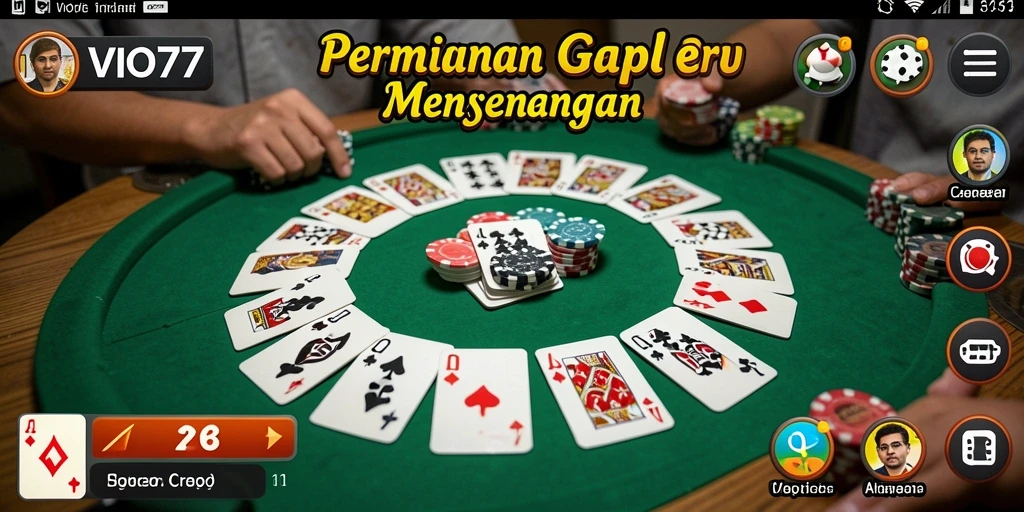 Screenshot VIO77 menampilkan gameplay seru permainan Gaple.
